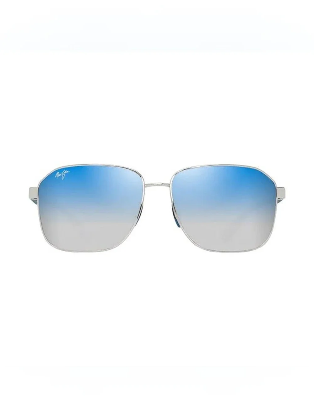 New! Maui Jim O'nipa'a DBS651-17 Silver Blue Square Aviator Polarized Sunglasses